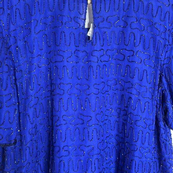 Cervelle ladies beaded sequin silk blouse top size 3X - Picture 10 of 11